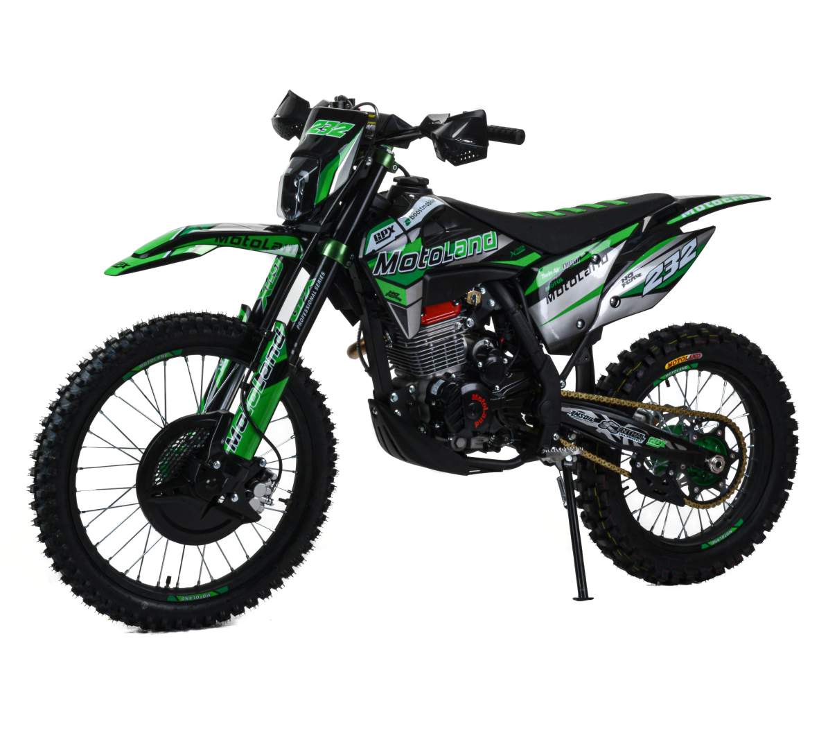 Мотоцикл Кросс Motoland XT300 HS (175FMM 4V) зеленый РАСПРОДАЖА